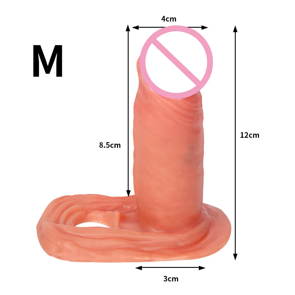 Realistic Big Thick Size Artificial Penis Reusable Silicone Penis Sleeve