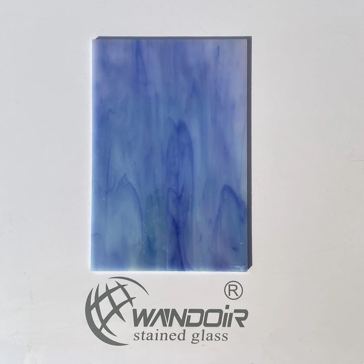 Jiangsu 3mm stained glass sheet,church blue iridescent art glass OPAL10,customizable decorative painting glass,Verre,Vitral