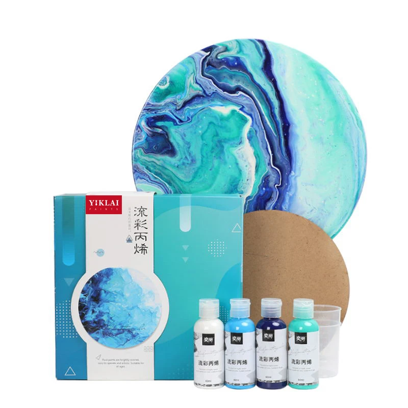 Экологически чистые нетоксичные 4 вида цветов 60 мл сильный поток акриловая краска детская liquid окрасочные пропускная способность цвет акриловая краска
