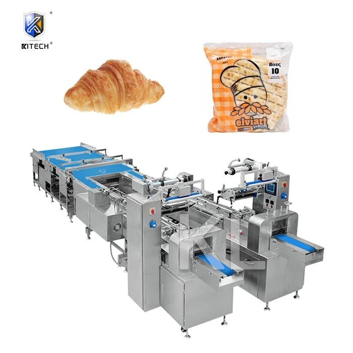 KL мульти обертка подушки горизонтальная упаковочная машина автоматическая пицца круассан Пита хлебная упаковочная линия