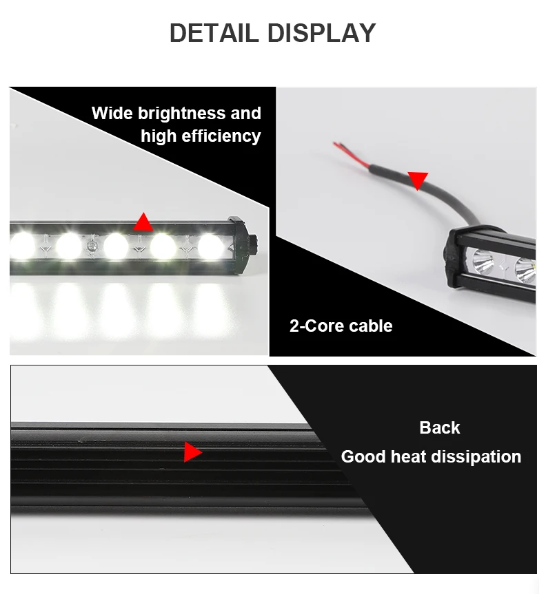 13 inch single row working light bar off road lighting for 12 volt 24 volt off-road suv utv atv