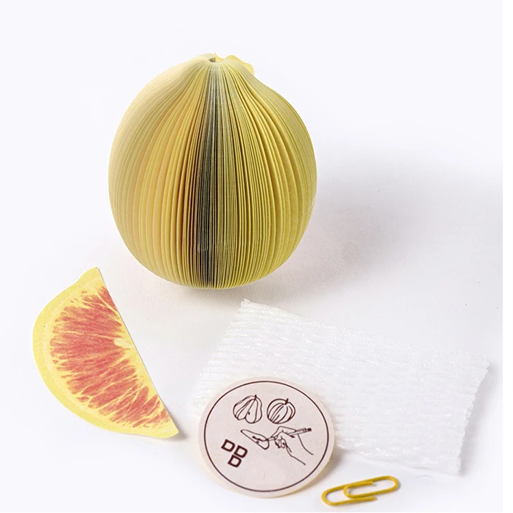 Custom sticky note pad Stationery Die Cut Fashion Adhesive Sticky Notes with fruit shape
