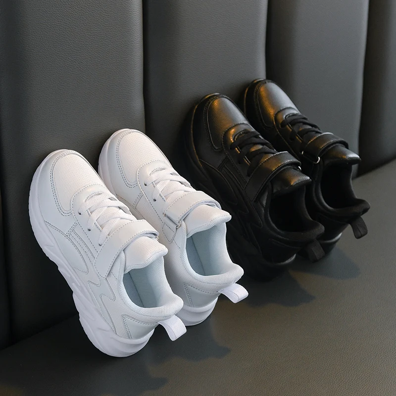 28-39 Logo customized Good price Girls boys shoes sneakers breathable Leisure Shoes children leather school shoes