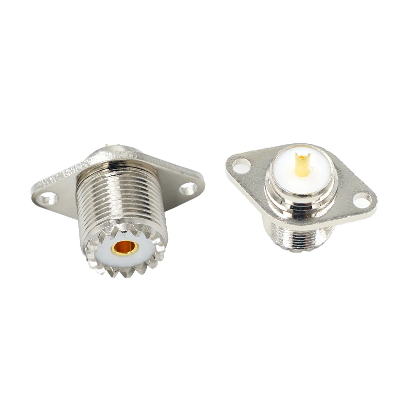 UHF SO239 Female 2 Hole Female with Rhombic Flange Soldering Panel RF Connector Socket Female Antenna Connector