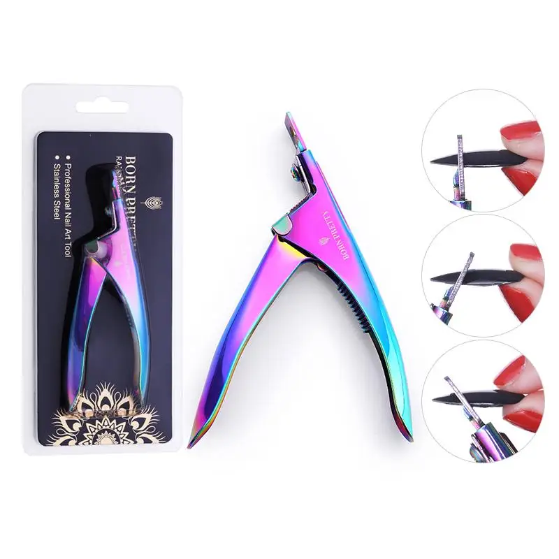 
BORN PRETTY 1 Pc Rainbow Stainless Steel False Tips Edge Cutter Cuticle Nail Nipper Clipper Nail Art Tool 