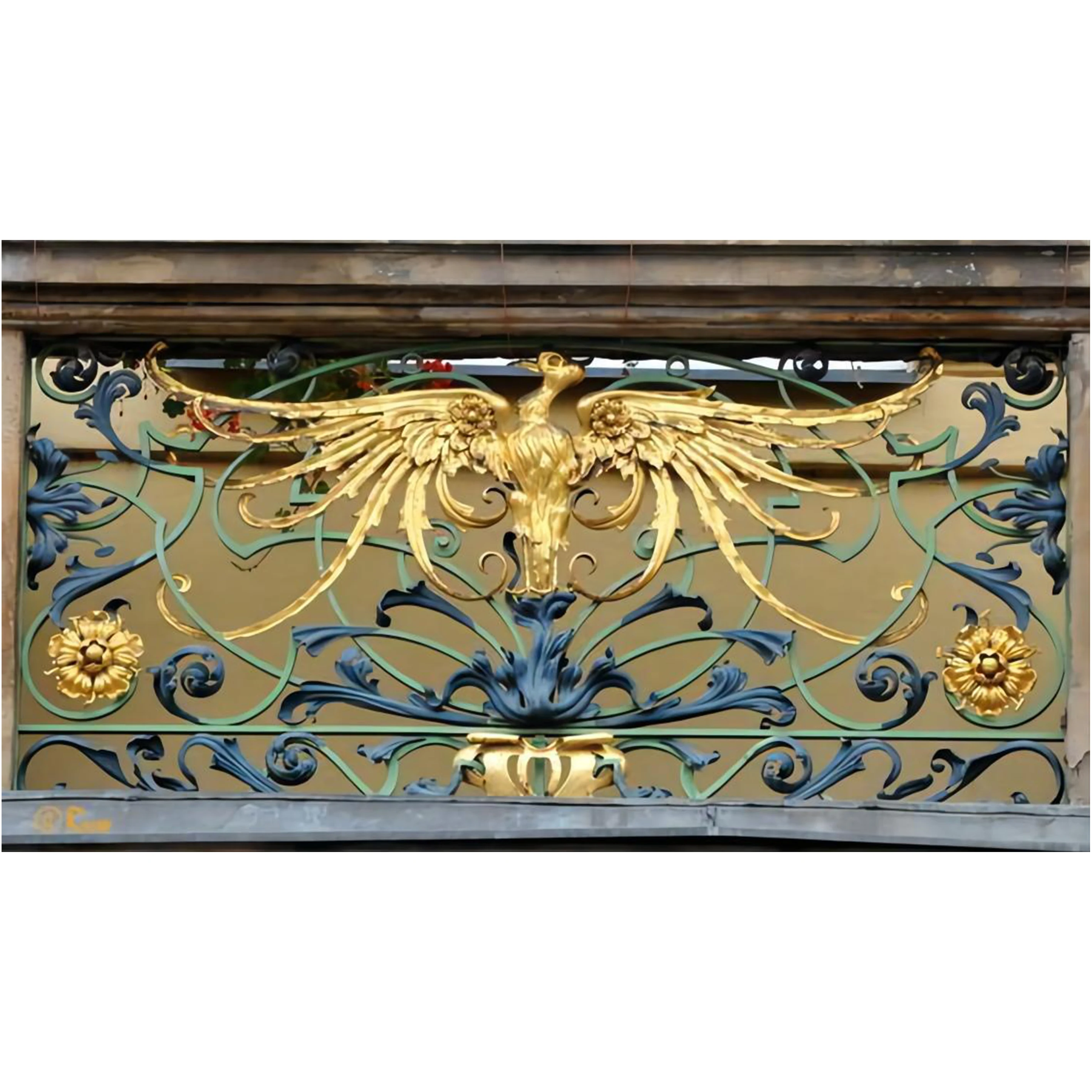 China Made the Long Duration of Time Gorgeous Designs Wrought Iron Veranda Railing Forged Iron Balcony Railing