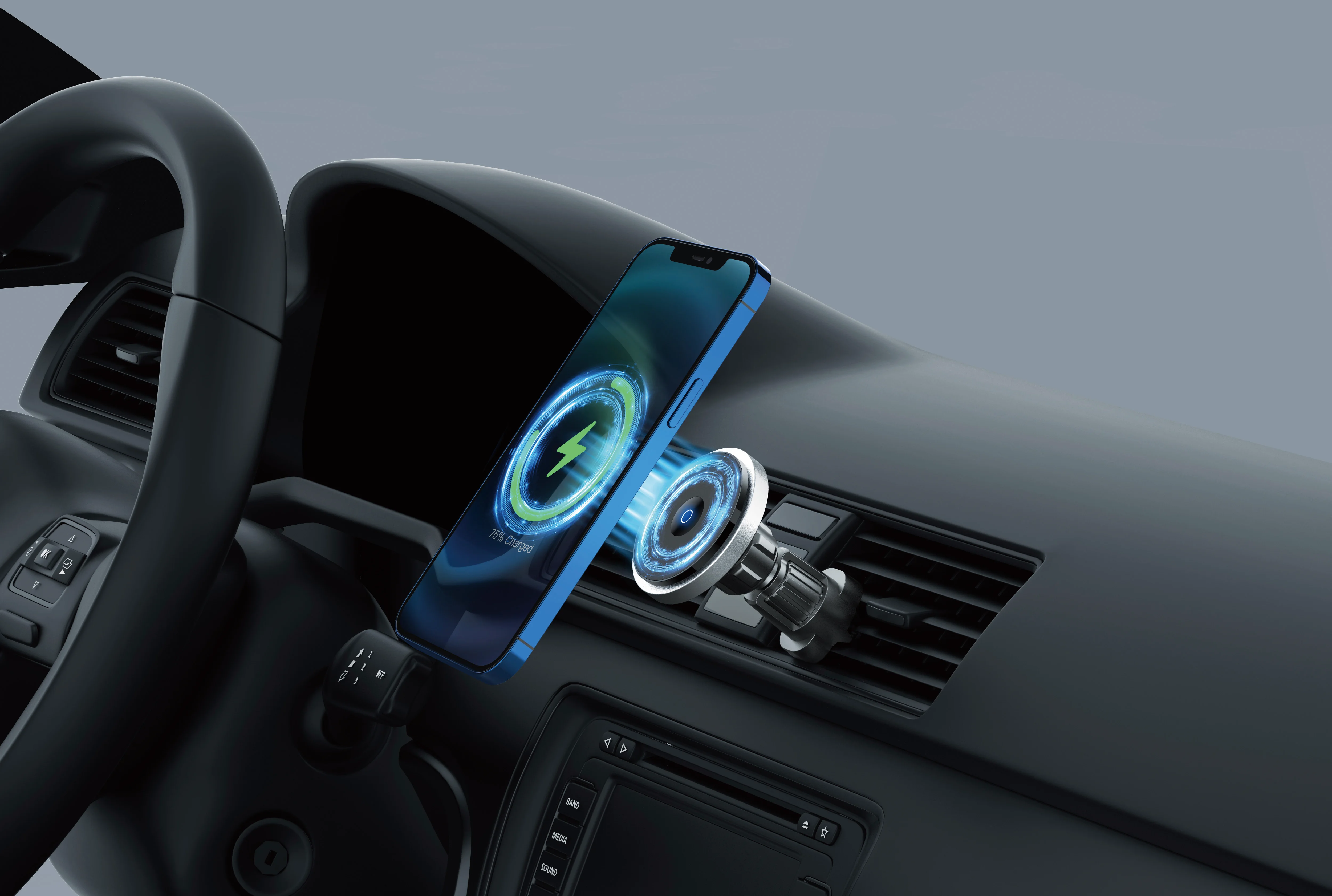 Magnet Mount Windshield Wireless Charging Car Wireless Charger for iPhone 12 iPhone 13