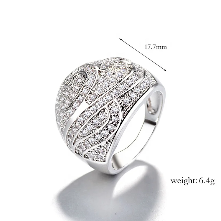 DTINA Fashion New Platinum Ring Crystal Couple Ring