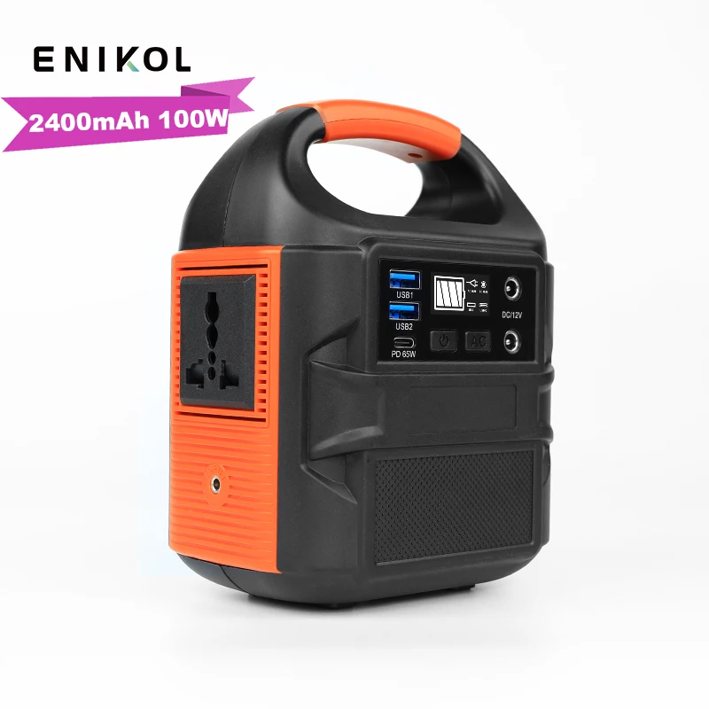 Multifunction Portable Battery Outdoor Generator 100w 110v 220v Power Bank Lithium Ion For Solar Panel