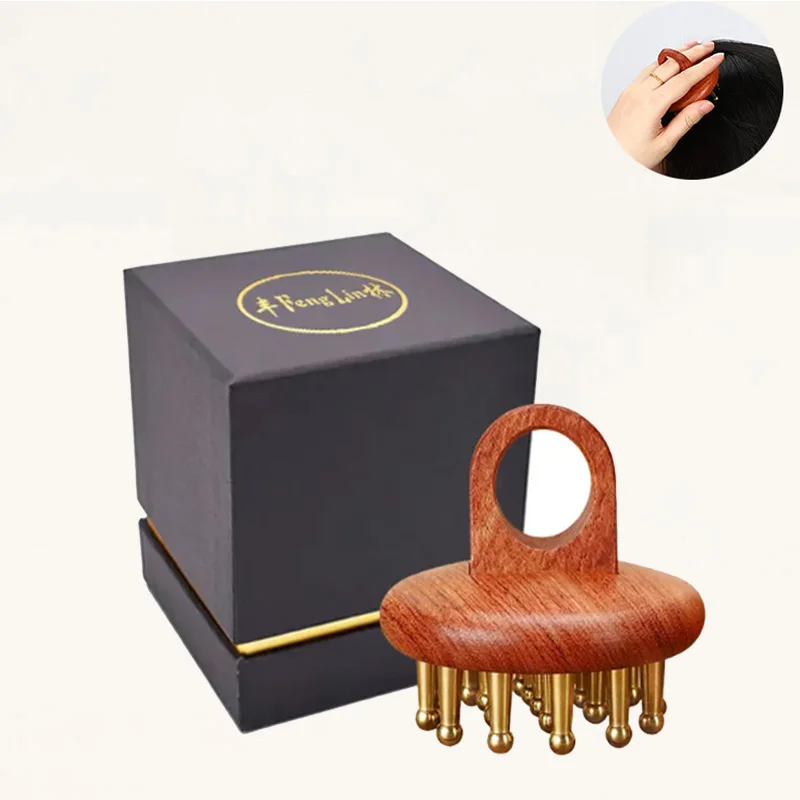 2024 winning products brass+wood therapy massage tools kansa wand massage gua sha comb
