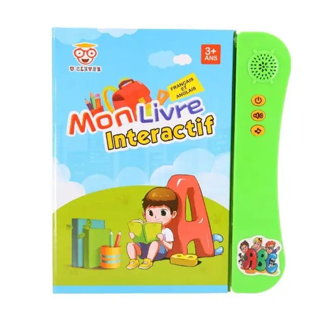 French English Talking Book Writing Spanish English Bilingual Electric Learning Smart Talking Book For Kids Development