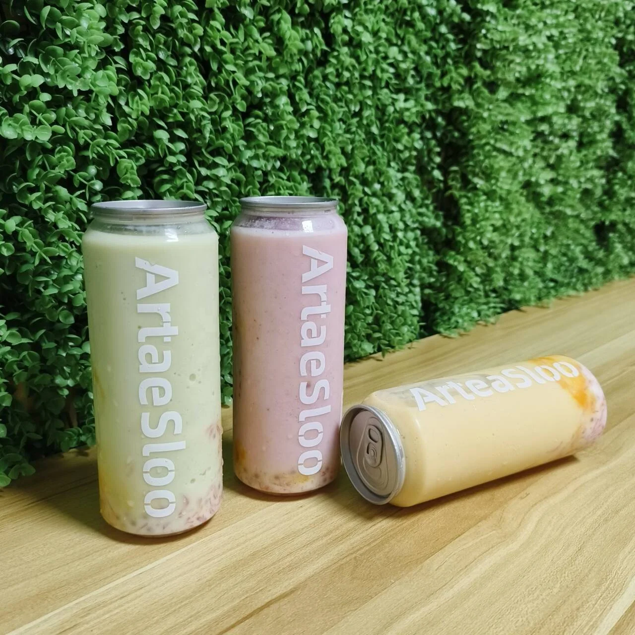 AT PACK Custom Plastic Cans For Cold Coffee 350ml 500ml Ice Drink PET Cans Plastic Bottle Cold Drink Juice