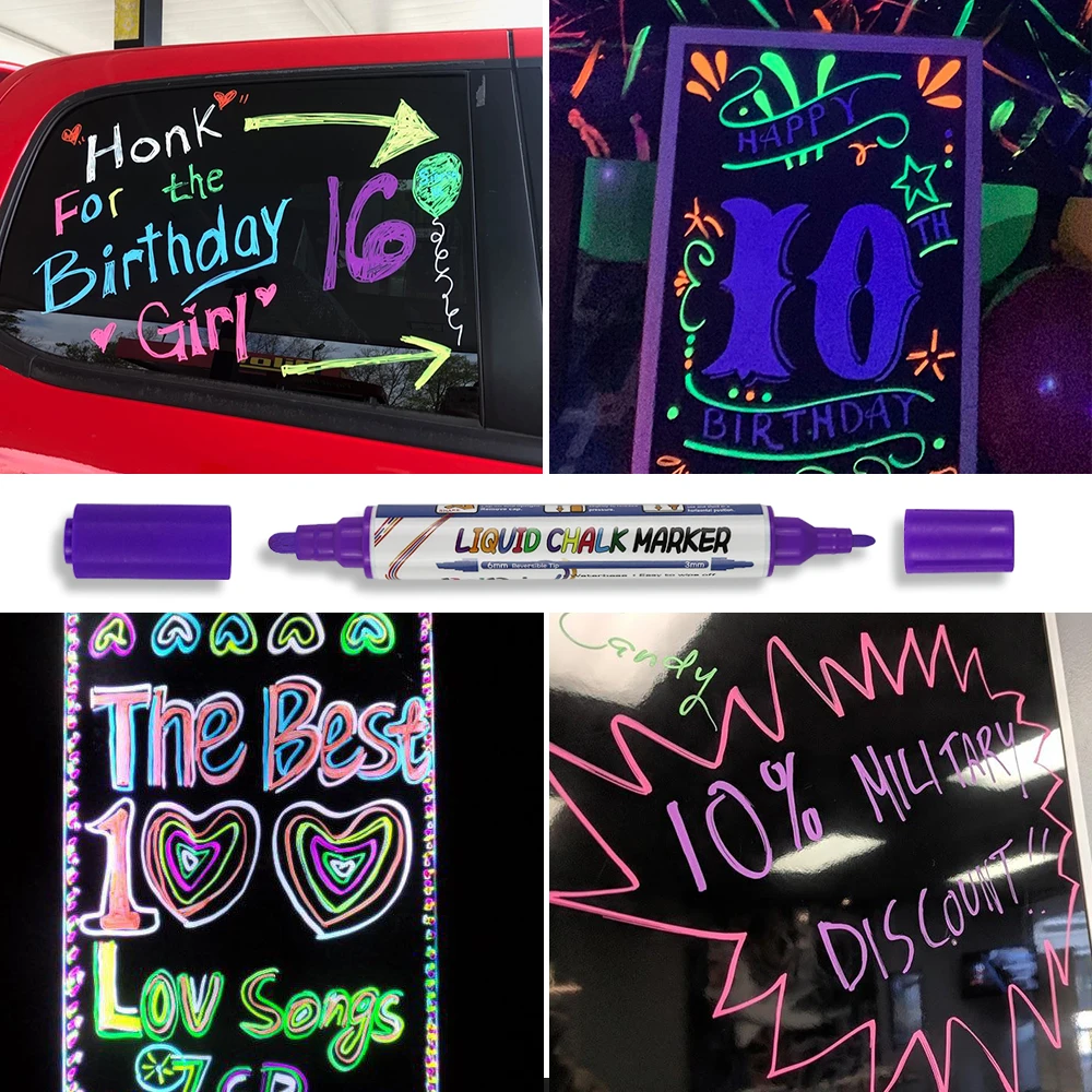 58 Colors Dual Tip Window Markers Dry Erase Water-based Liquid Chalk Marker Pens