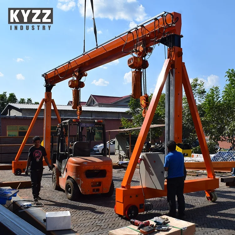 1 2 3 5 7.5 10 12 ton capacity telescoping electric mobile gantry crane frame