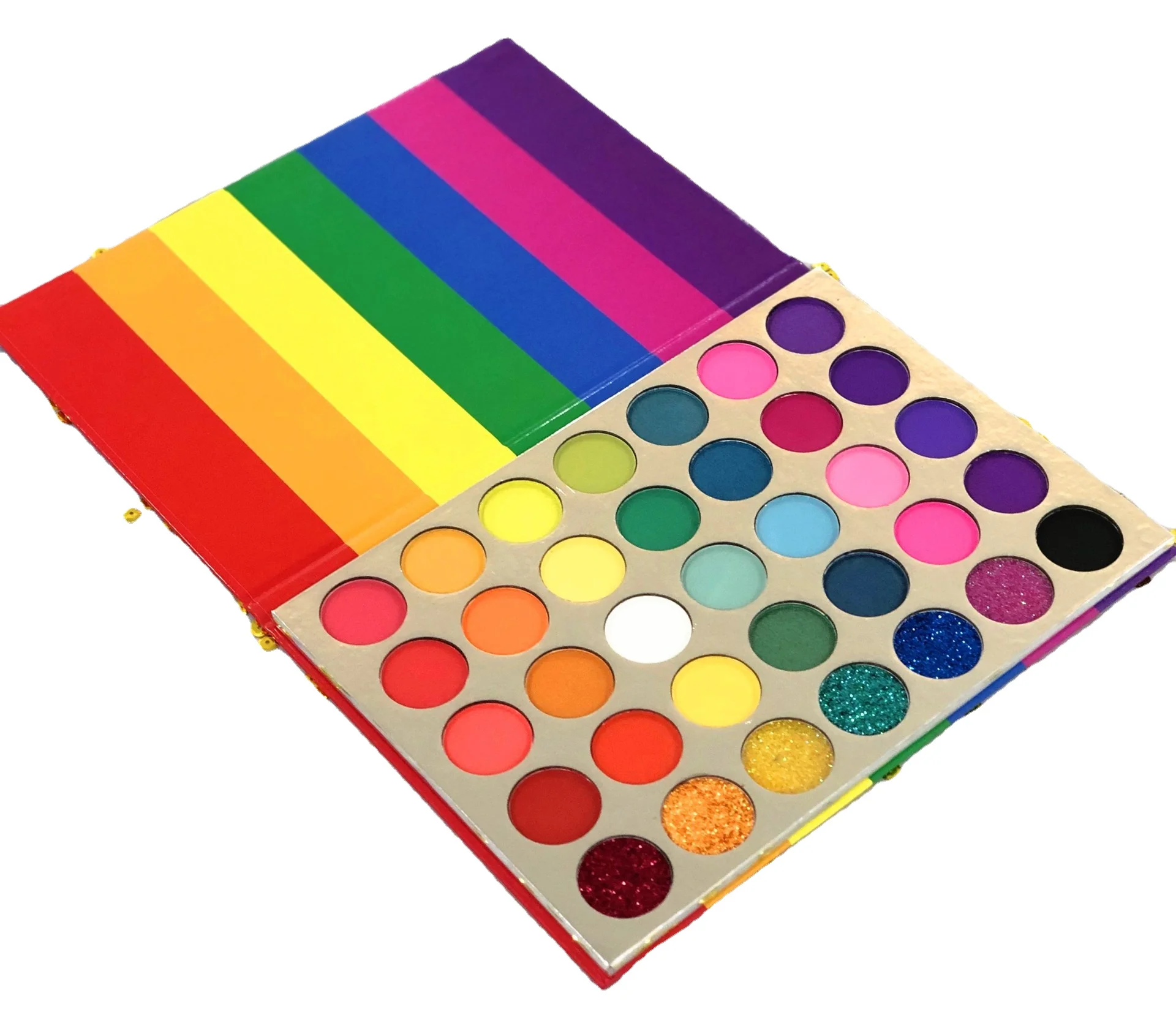 
Low MOQ No Logo Rainbow Eyeshadow Palette 35 Colors High Pigment Unique Makeup Eyeshadow Palette 