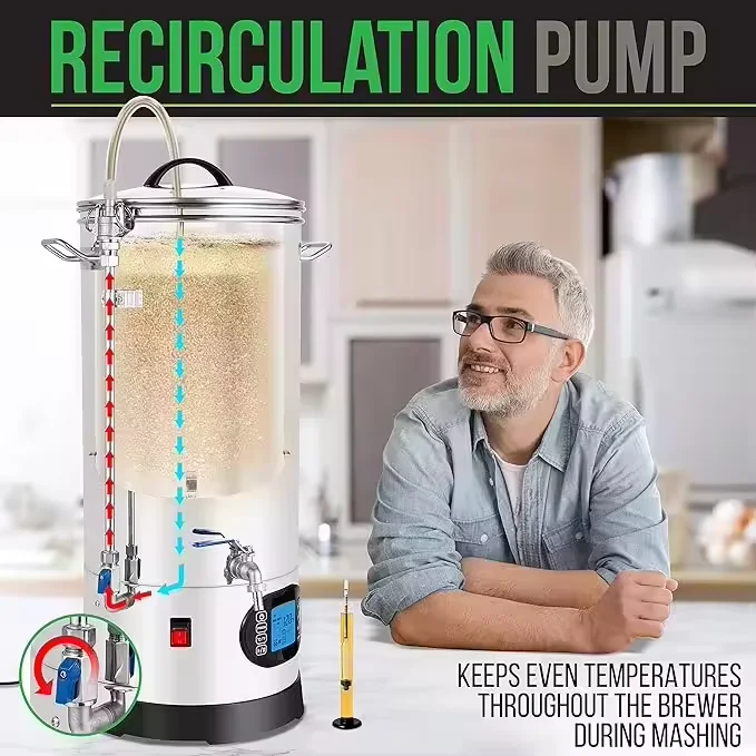 Gen 4 Integrated Pump Includes Wort Chiller BrewZilla All Grain Brewing System