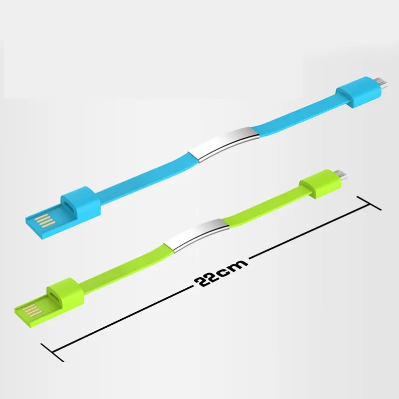 2.4A TPE Bracelet USB Cable Fast Charger Short USB C Cable 22cm Type C Charging Bracelet Cable