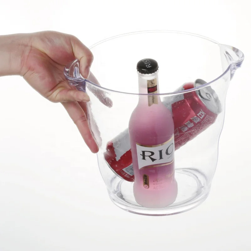 Bar Clear Plastic  Beer Champagne Red Wine Ice Bucket Plastic Wave Shape Ice Bucket