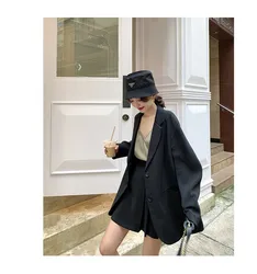 Korean style small suit  autumn new professional wear, casual suit jacket high waist pleated skirt small two-piece set