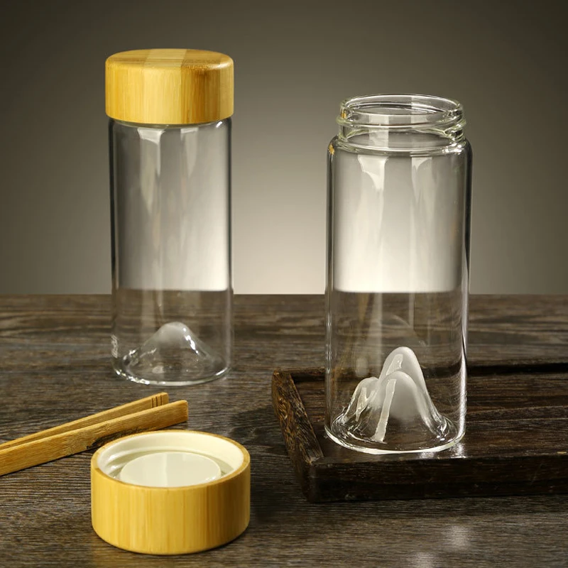 Прозрачный боросиликатный круглый стеклянный флакон для пробирки с деревянной крышкой взрослых пеших прогулок школы применимо кипящую воду