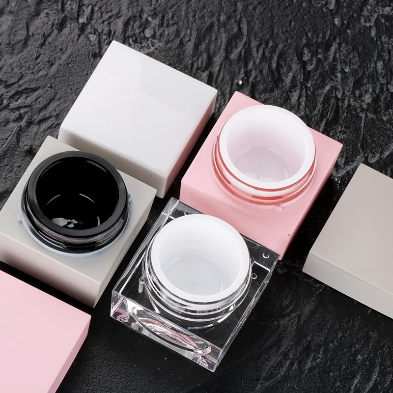 5g acrylic uv gel gel container square plastic nail polish cosmetics cream empty jar