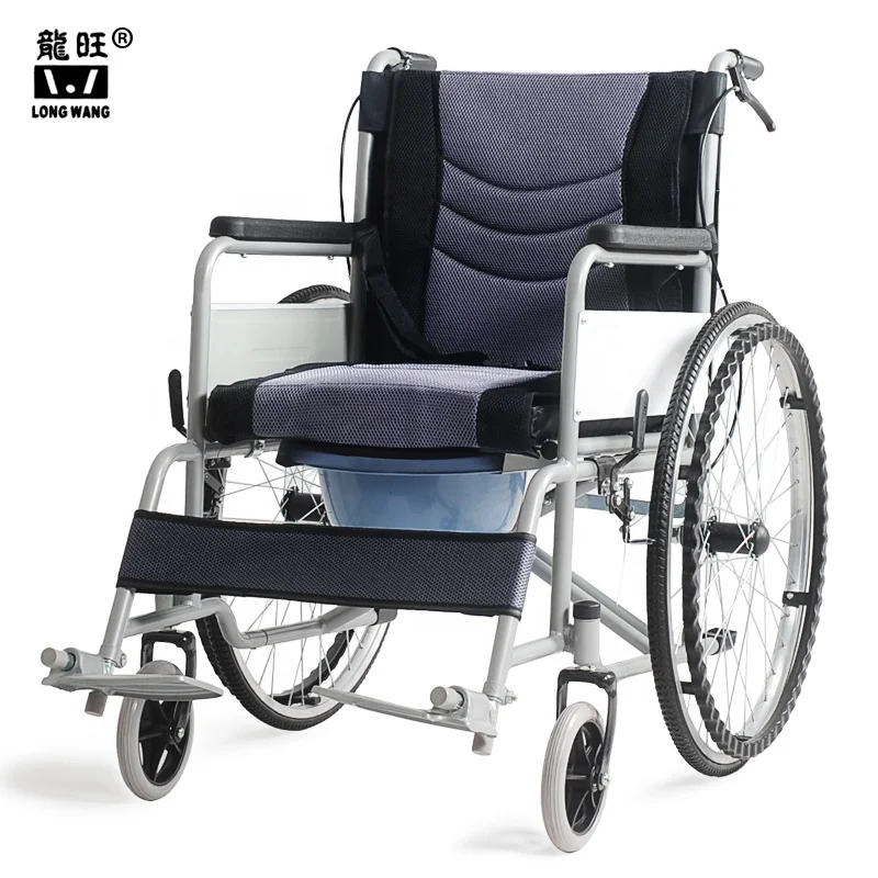 Легкая Портативная Складная ручная инвалидная коляска с commode/sillas de ruedas