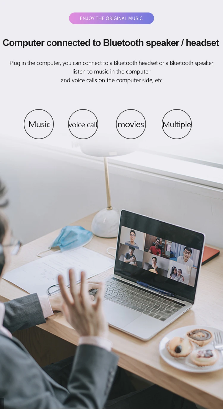 Wireless Mini Blue tooth 5.0 Adapter PC Tablet TV USB Audio Transmitter