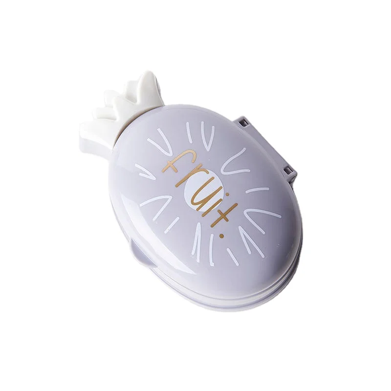 2023 Portable Cartoon Pineapple Soap Box With Cover Bathroom Waterproof Soap Dish Travel Soap Case Bathroom Accessories