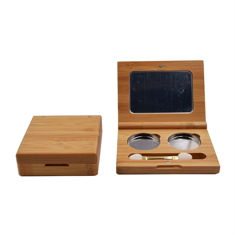 Empty Natural bamboo wood cosmetic perfume roll on glass dropper bottles lip tube container