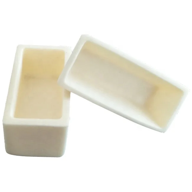 High temperature alumina ceramic crucible boat for melting or analyzing metal