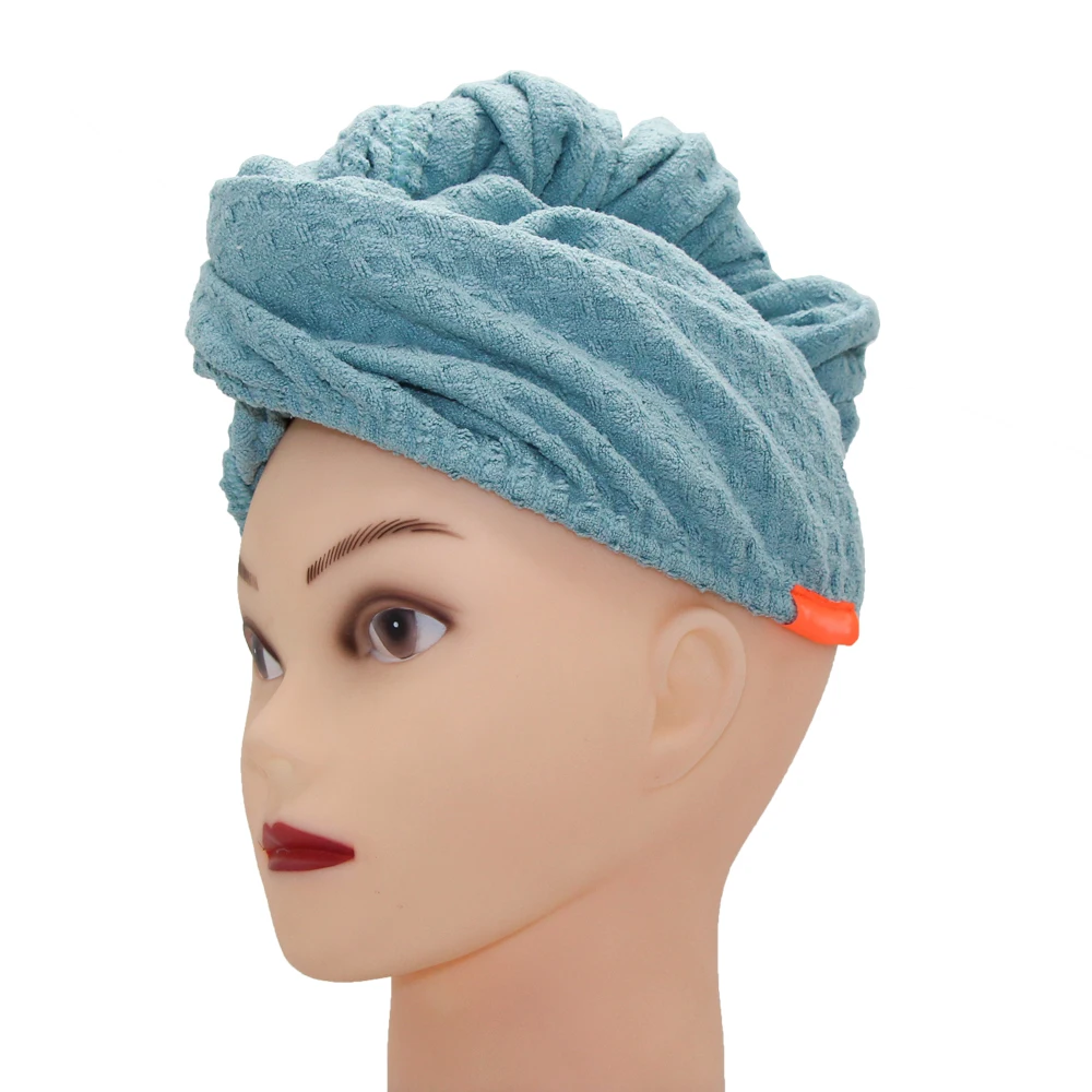 Super Absorbent Customized Logo Women Microfiber Dry Hair Turban Waffle Hair Towel