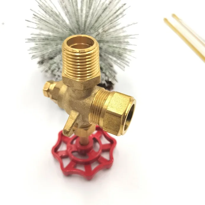 Стеклянный Манометр высокого давления tubluar, медный клапан