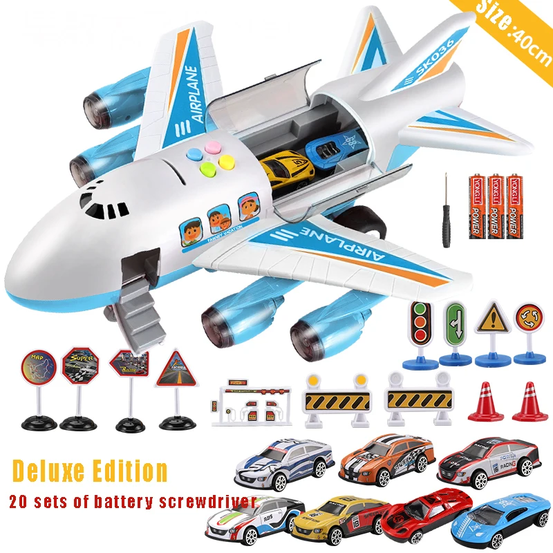 Electric B/O Toy Plane Children Intelligence Airplane Toys Mobile Inertial Simulation Airliner With Light and Music Toys