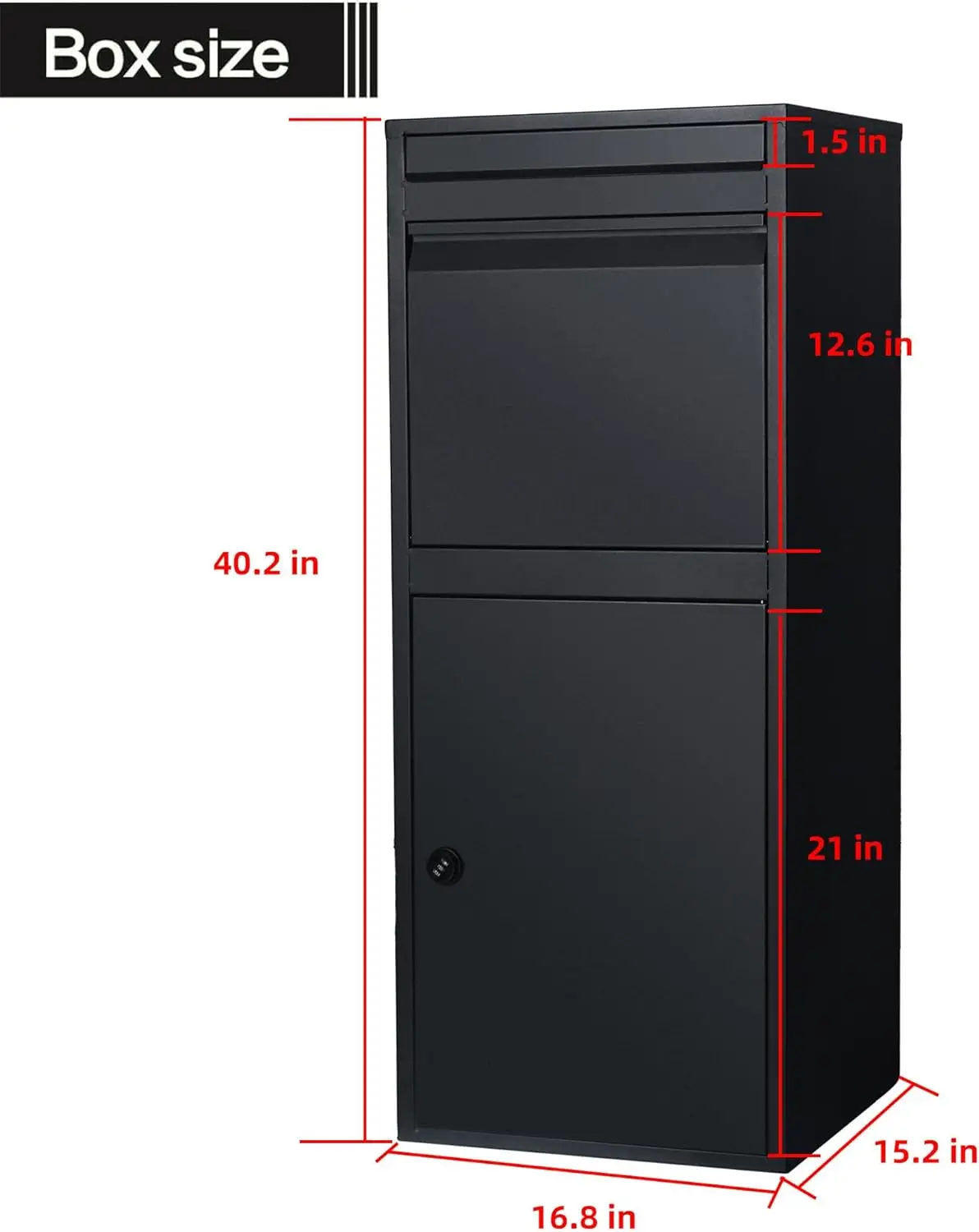 Express Delivery Boxes for Outside, Steel Mailbox for Parcel Cold Rolled Steel Envelope Slot, and Lockable Storage Compartment