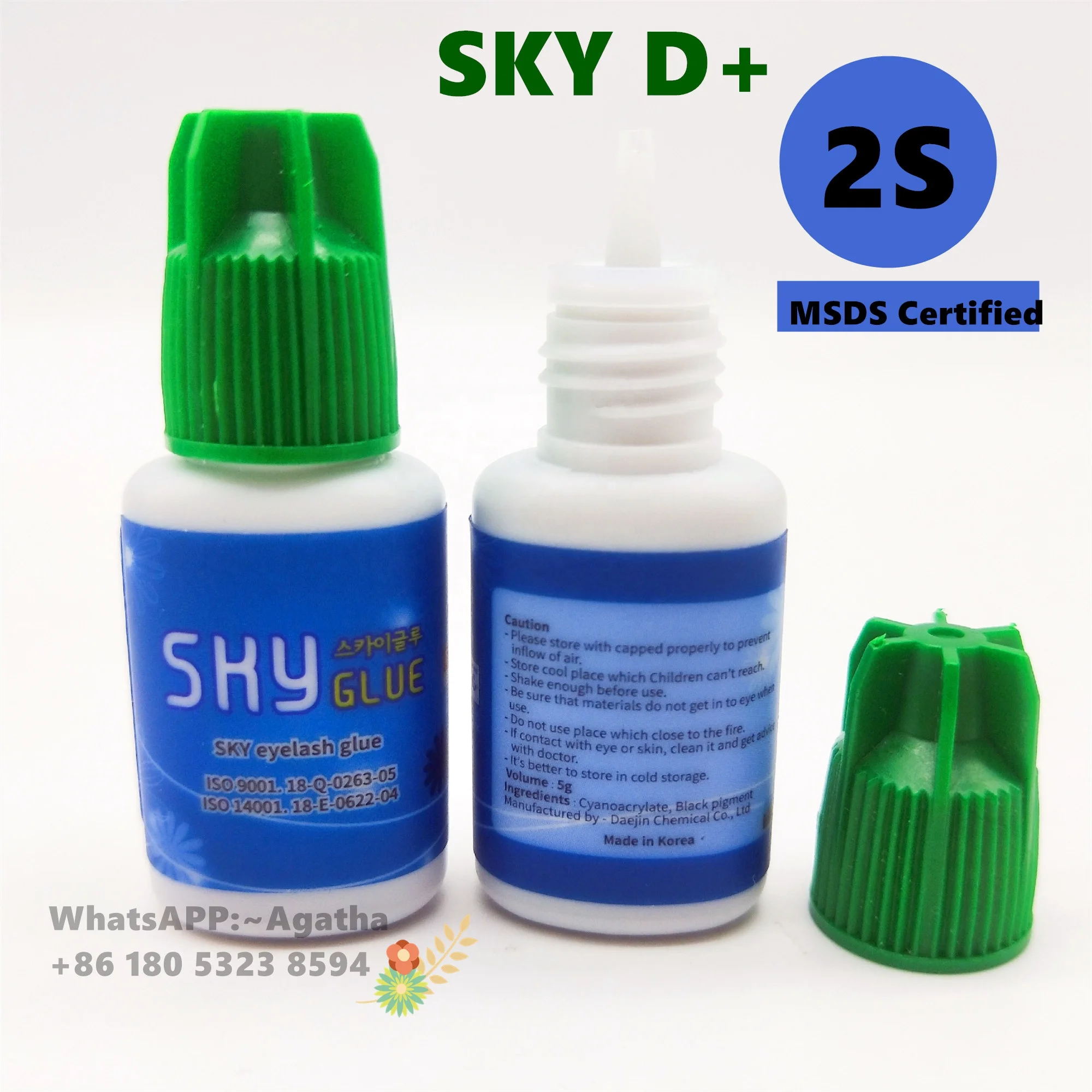  Клей для ресниц Korea Sky клей наращивания D + Green Cap MSDS 5 мл накладных Инструменты