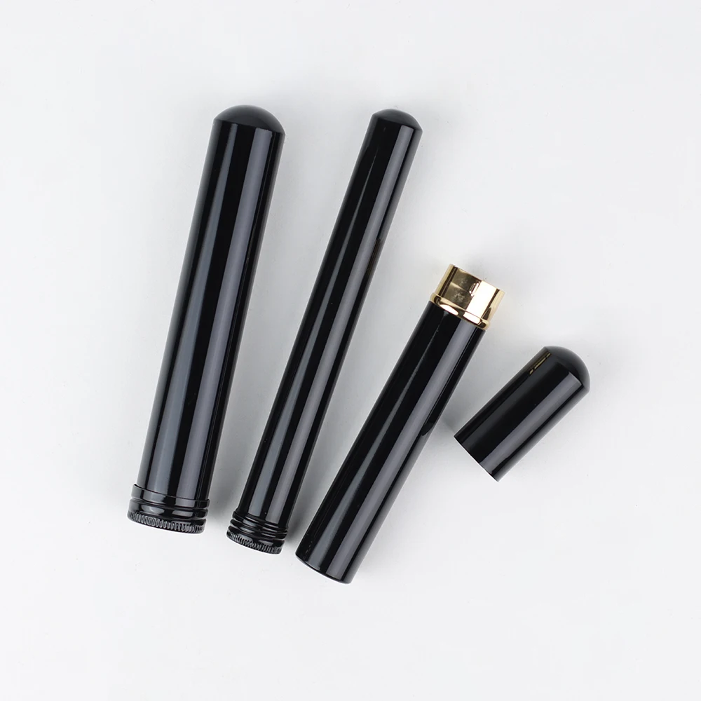 Hot sale 25mm customized empty aluminium packaging metal case single screw cap cigar tube