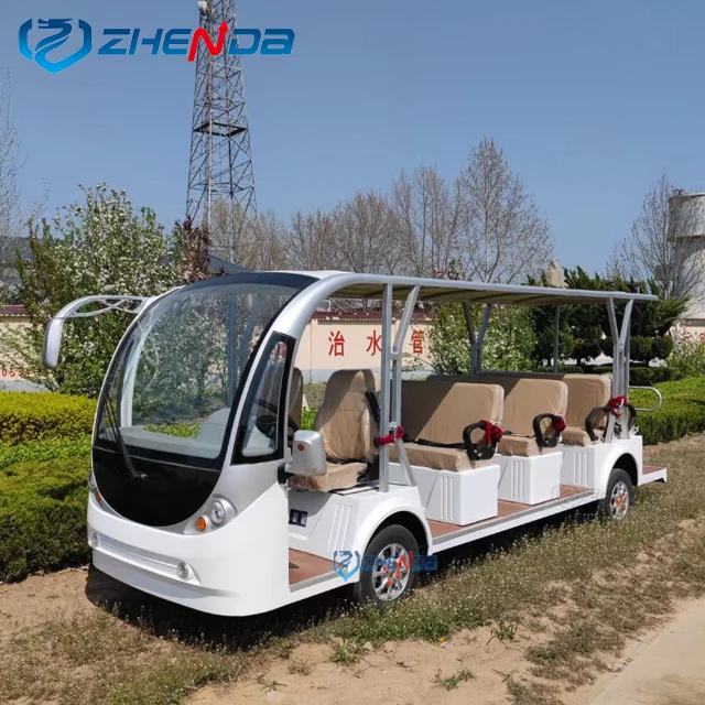Electric Mini Bus Sightseeing Buggy Car 14 Seats for Tourist Special Transportation for Sale