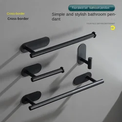 Chinese Buy Aluminum Modern Hardware Set Bathroom Soap Fitting Stainless Steel Hotel Black Essential Luxury Bath Accessory