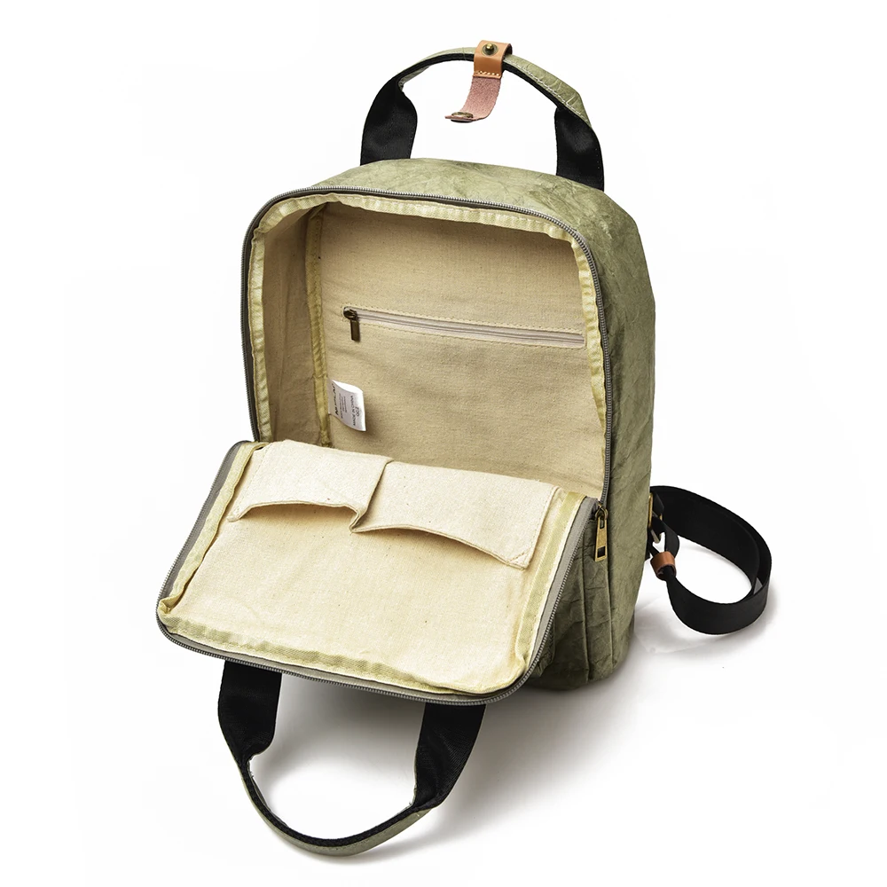 New waterproof travel wax tyvek kraft paper backpack school bag