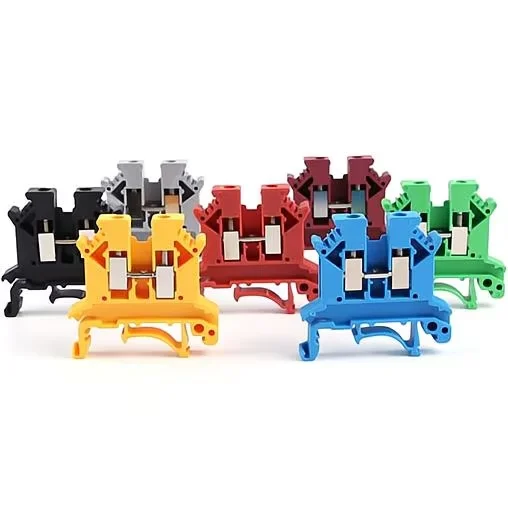 UK 2.5B Black Universal Installation Panel Mounted Feed Through Screw Cage Connector DIN Rail Screw Electric Terminal Block