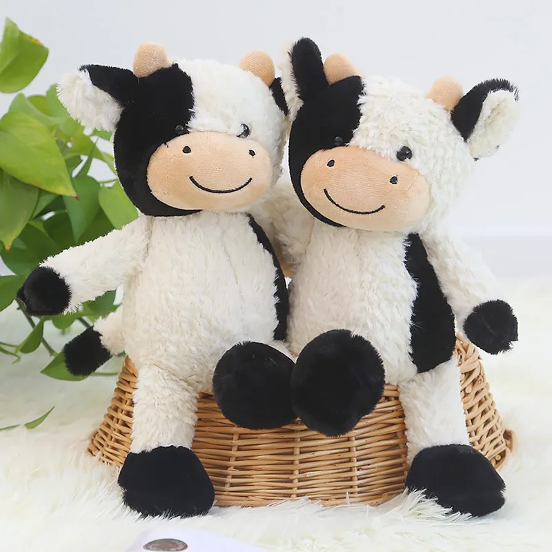 Hot sale soft plush cute black and white dairy cow custom plush toy stuffed animals custom doll for children