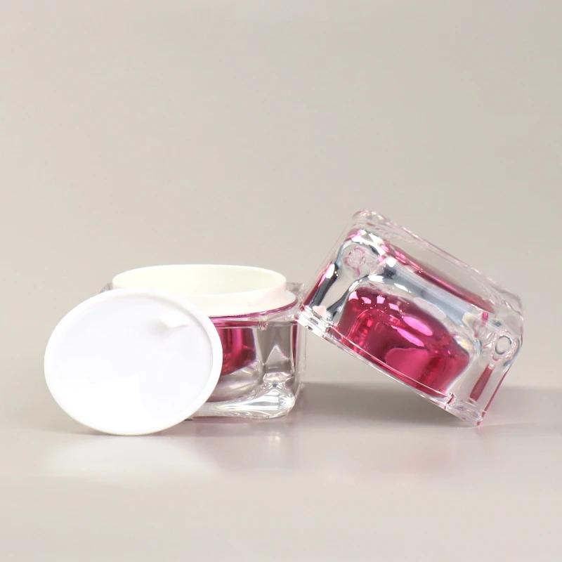 5g 10g 30g 50g sprayed inside acrylic cosmetic square crystal cream plastic jar