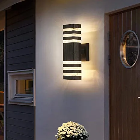 LED Up and Down Outdoor Wall Light 12W 3000K Warm White, Outdoor Waterproof LED Wall Lamp as Porch Light Fixture Waterproof