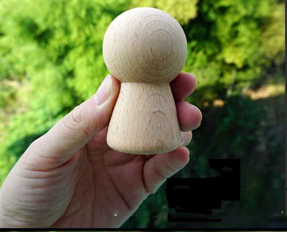 Wholesale Beech Unfinished Figure Shape wooden Peg Doll for Hand Painting