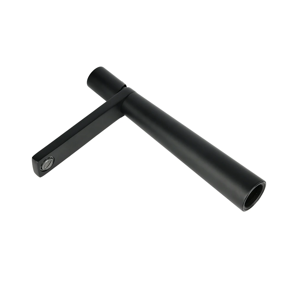 SANIPRO Round Black Tall Wash Basin Faucet Mixer Tap