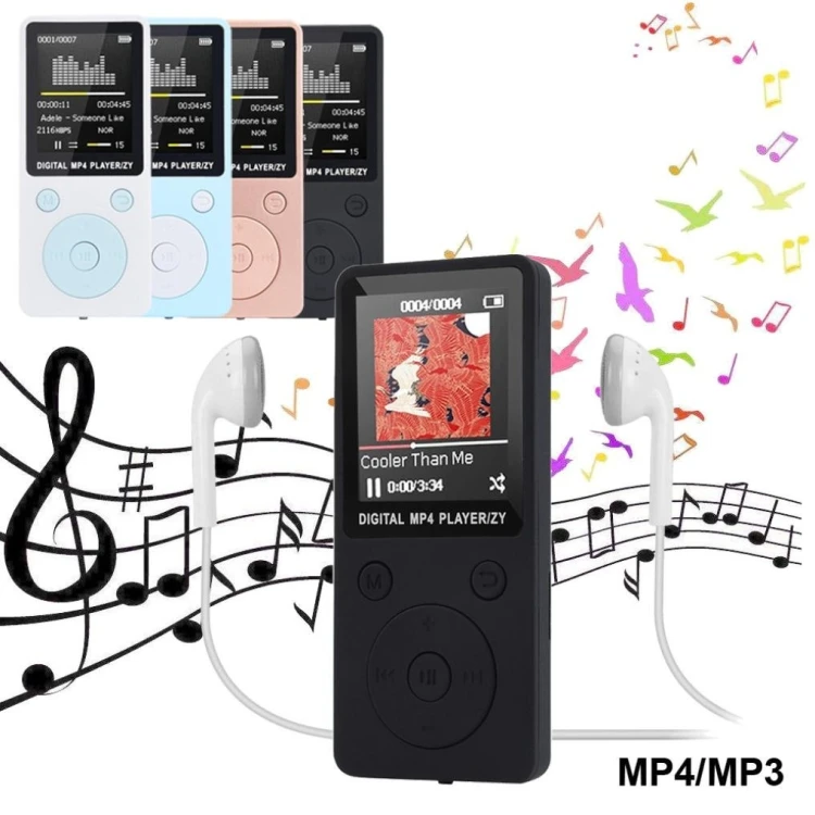 Portable MP4 Radio, Recording, MP3 Lossless Sound Music Player FM Recorder Walkman Player Mini Support Music
