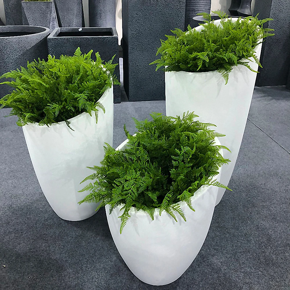 Wholesale High quality fiberglass Flower pot for Growing Flowers large Pot 3 packs indoor flowerpot