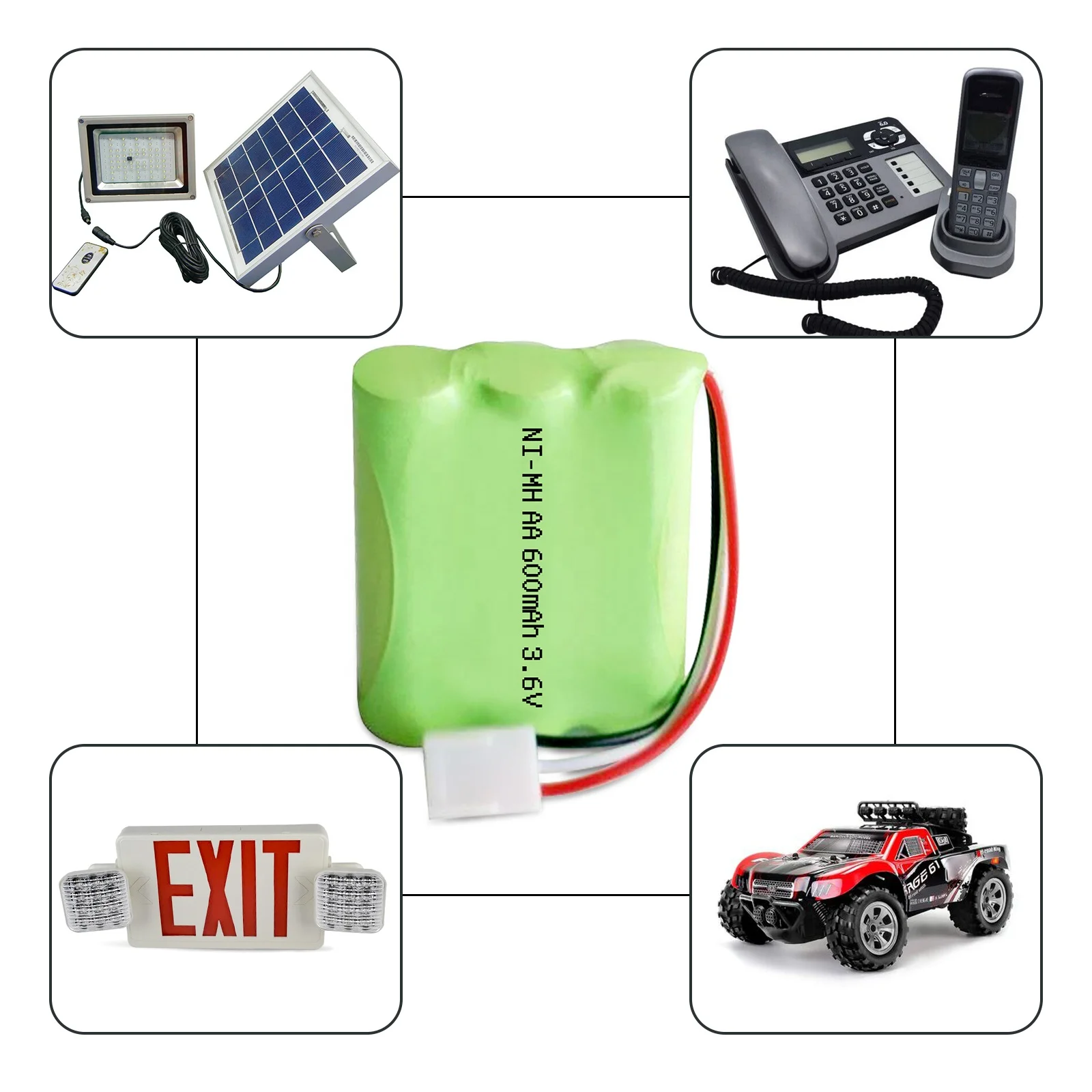 JINTION AA 600mAh 3.6V  nimh recharge battery pack aa nimh aa rechargeable batteries