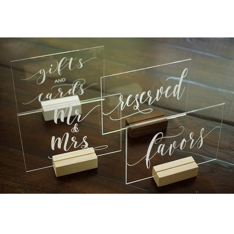 Acrylic table card wedding event signs guest banquet nameplate number plate wedding invitation place card
