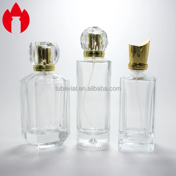 Customized 100ml Empty Clear Cosmetic Perfume Pump Spray Glass Bottle Vial